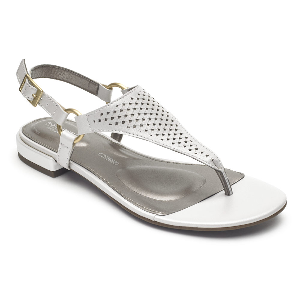 Rockport Womens Total Motion Zosia Thong - Sandals White - JWX382910